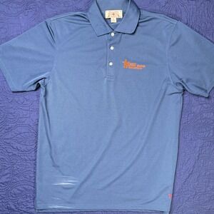 Mens Boxer & Stone Blue Polo‎ Shirt Houston Livestock Show Rodeo M